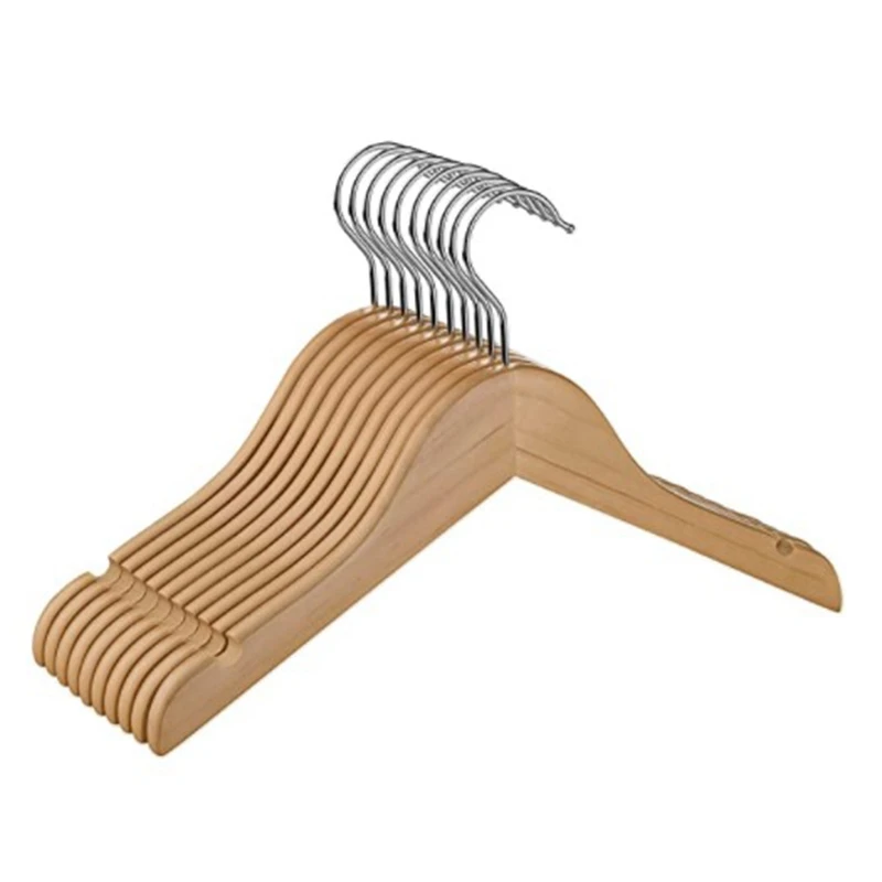 

Wooden Children's/Children's Hangers (10 Pack) Smooth and Durable Wooden Baby/Parenting Hangers-12.5 Inch-Space Saving, 360 Ho