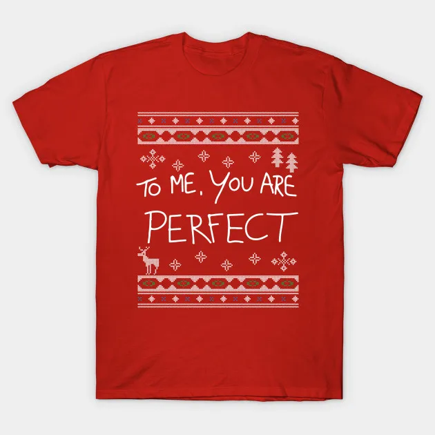 Мужская футболка Love To Three Me You Are Perfect Рождественский трикотаж от nova5 Футболка