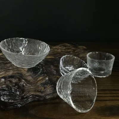 Japanese-style Handmade Glassware Tea Cup Hammer Pattern Glass Crystal Transparent Heat-resistant Kung Fu Black Teaware | Дом и сад