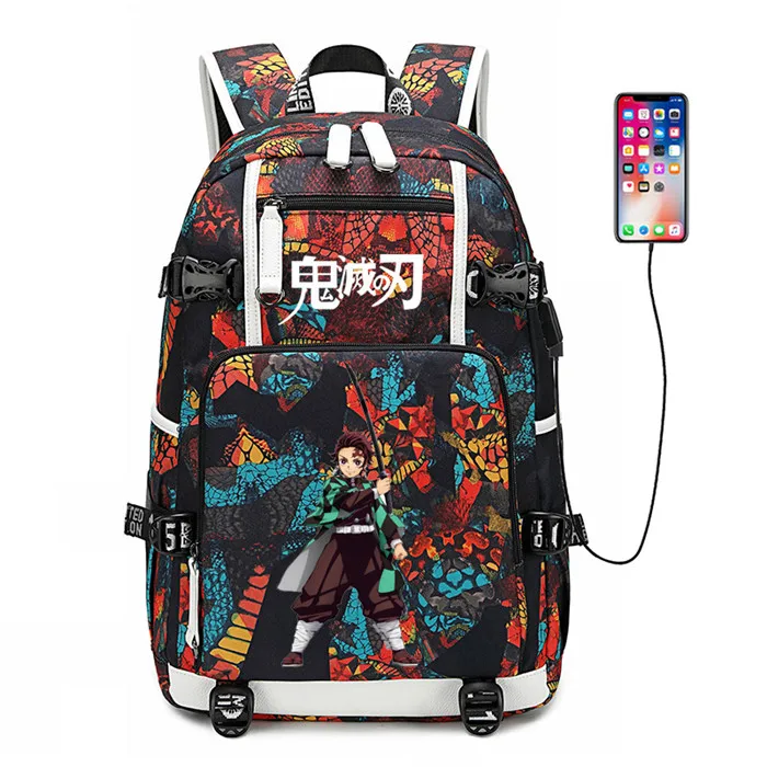 Demon Slayer: Kimetsu no Yaiba женский рюкзак аниме Bookbag нейлоновые школьные сумки большой дорожный рюкзак унисекс рюкзак для ноутбука - Цвет: 5
