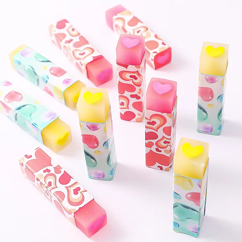 

Learning Exam Pencil Eraser School Stationery Color Strip Eraser Pupils Drawing Error Correction Wholesale Items Cute Erasers