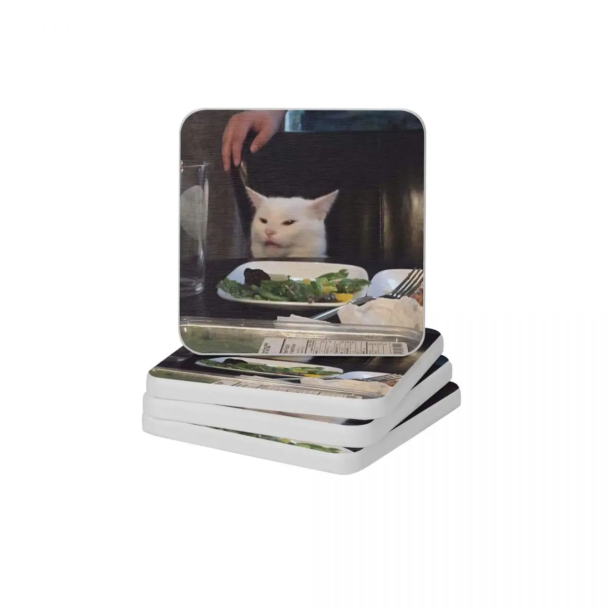 

It Cat Diatomite Square Round Coaster Eco-friendly Cup Bonsai Mat Soap Toothbrush Pad Diameter 10cm