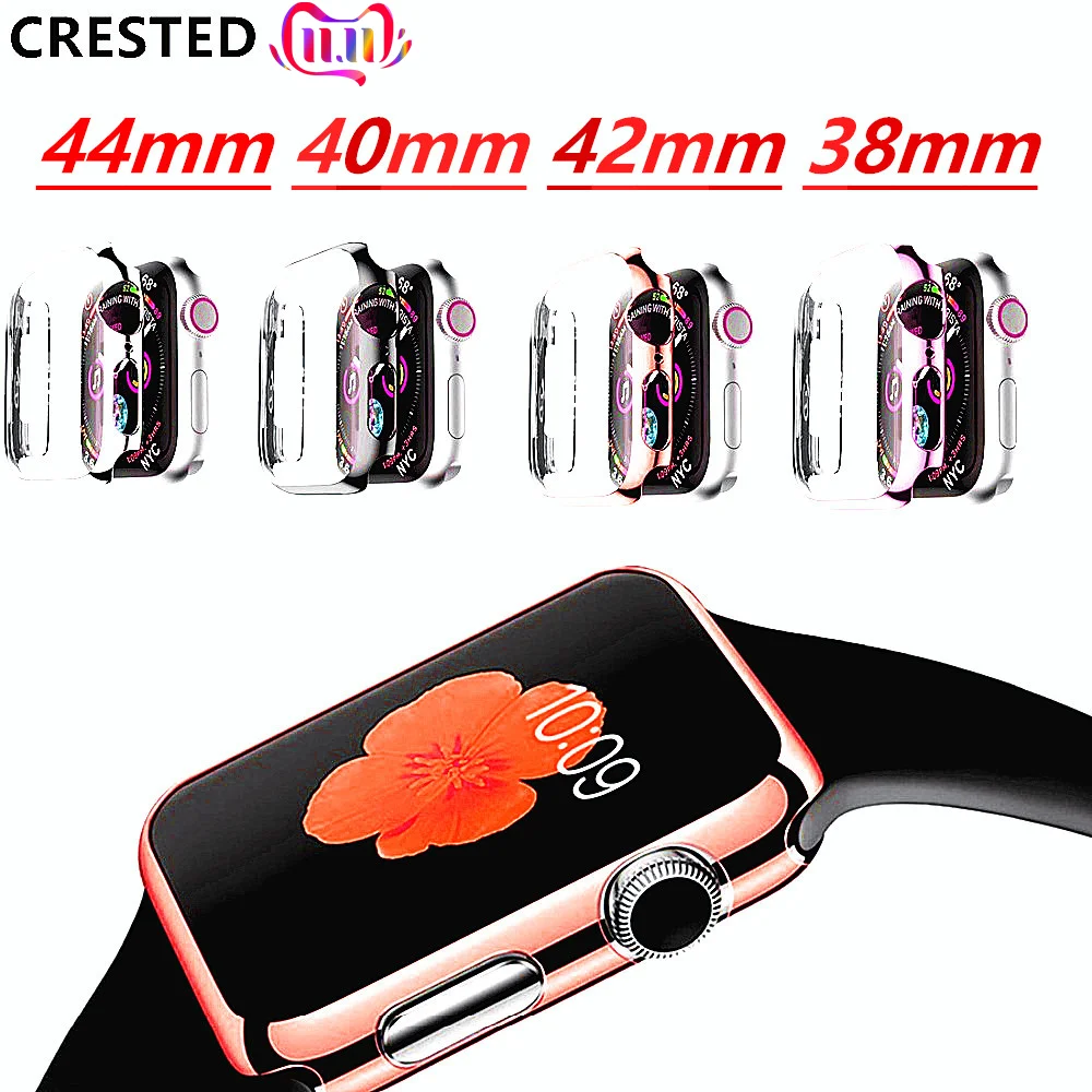 Чехол для apple watch band apple watch 4 3 Чехол 42 мм 38 мм iwatch ремешок 44 мм/40 мм защита экрана покрытие часов аксессуары