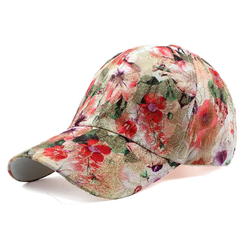 

women printed flowers baseball hat colorful flowers snapback hat spring summer fashion outdoor hat running cycling beach sunhat