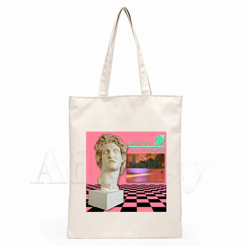 Женская сумка через плечо Vaporwave Ретро аниме эстетическая японская Холщовая Сумка
