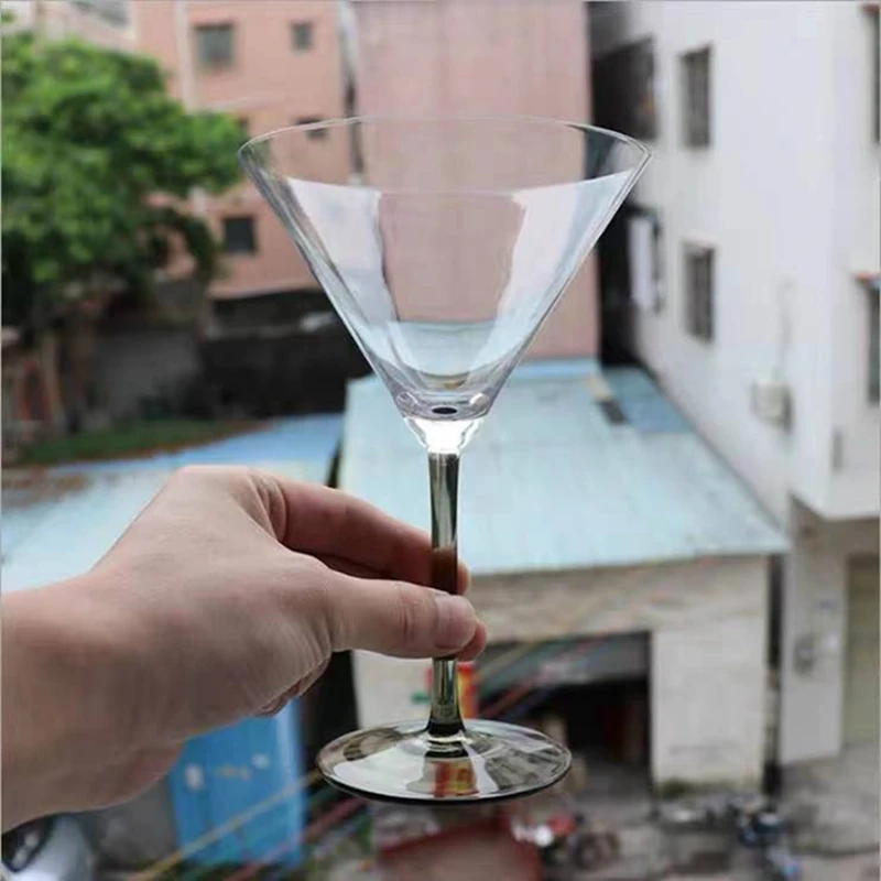 

2PCS/LOT Crystal Glass Cocktail Glass Creative Personality Champagne Goblet Set Triangle Bubble Glass Cocktail-glass