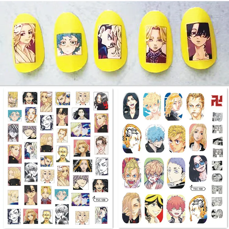

1 PC Japanese Anime Tokyo Revengers 3D Design Nail Sticker Self Adhesive Decal Stamping DIY Decoration Tips TSC 128