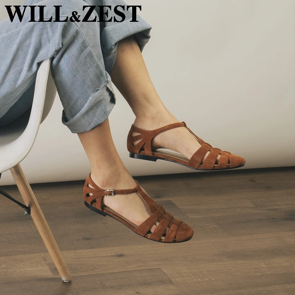 WILL & ZEST/гладиаторские плоские сандалии г. Женская обувь из кожи с Т образным