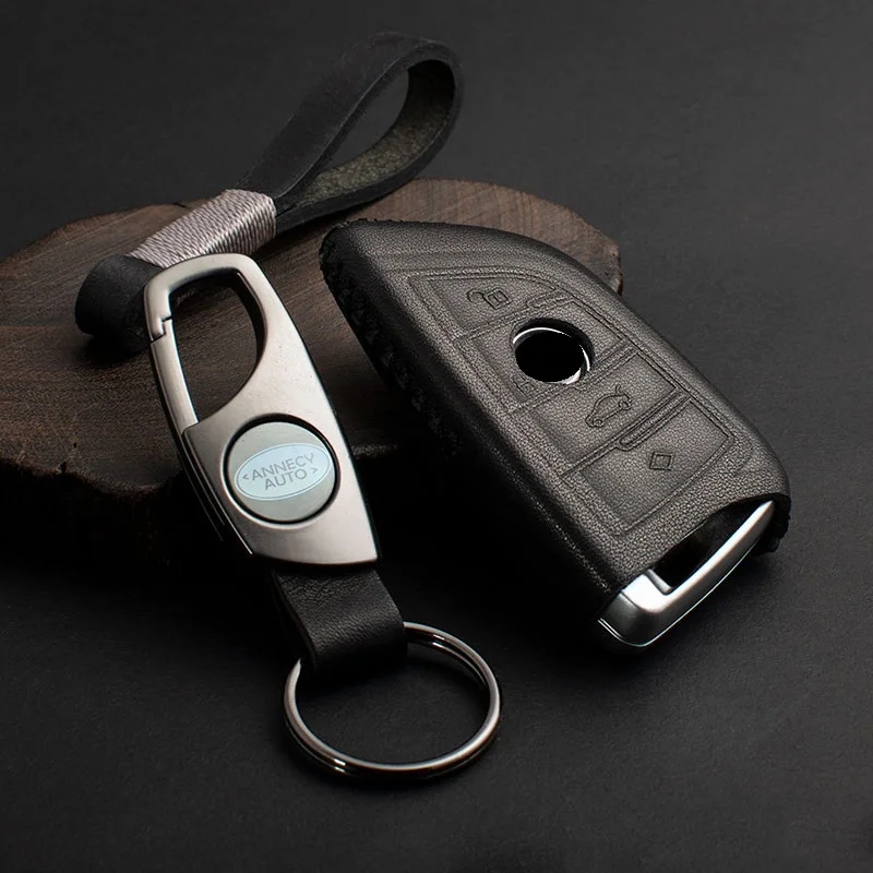 

Leather Car Key Fob Case Key Cover For BMW 2 3 5 7 Series 6GT X1 X3 X5 X6 F45 F46 G20 G30 G32 G11 G12 F48 G01 F15 F85 F16 F86