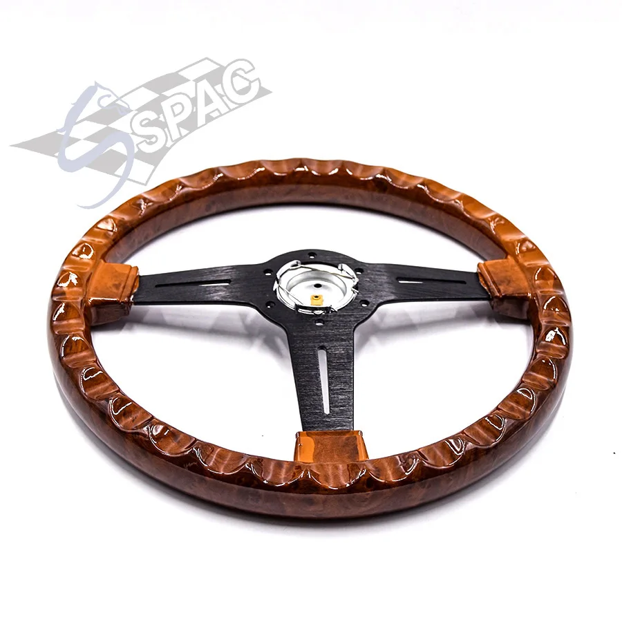 Универсальное деревянное рулевое колесо с черной рамкой высококачественное |