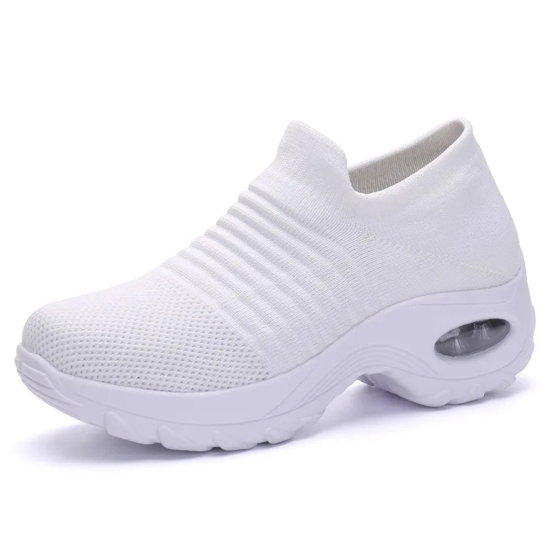 

Large size women's shoes, shoes, rocking shoes, shoes, leisure flying woven women's shoes, lace up thick soled