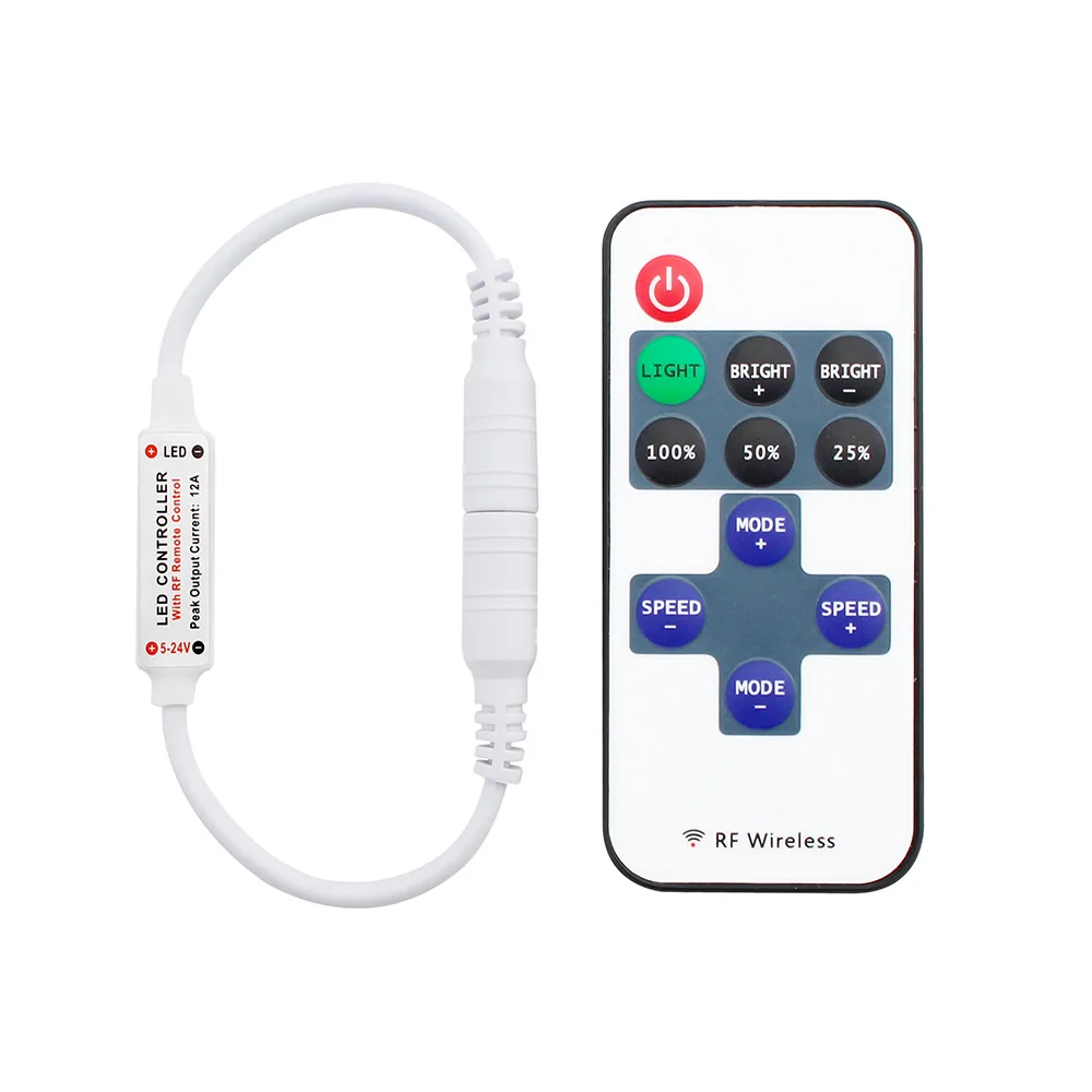 

12 24 V 11 Keys RF LED Strip Remote Controller Mini Dimmer RF DC 5V 12V 24V led Remote Controller For LED 5050 2835 Strip Single