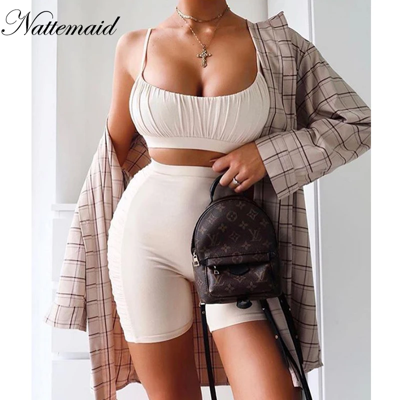 Женский комплект из двух предметов Nattemaid облегающий топ и шорты для занятий йогой