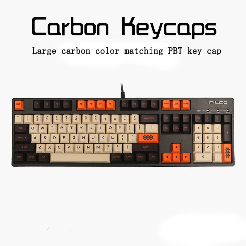 CarbonLarge carbon color PBT thermal sublimation key cap K70 filco cherry 3000 3850 customized key cap enlarge