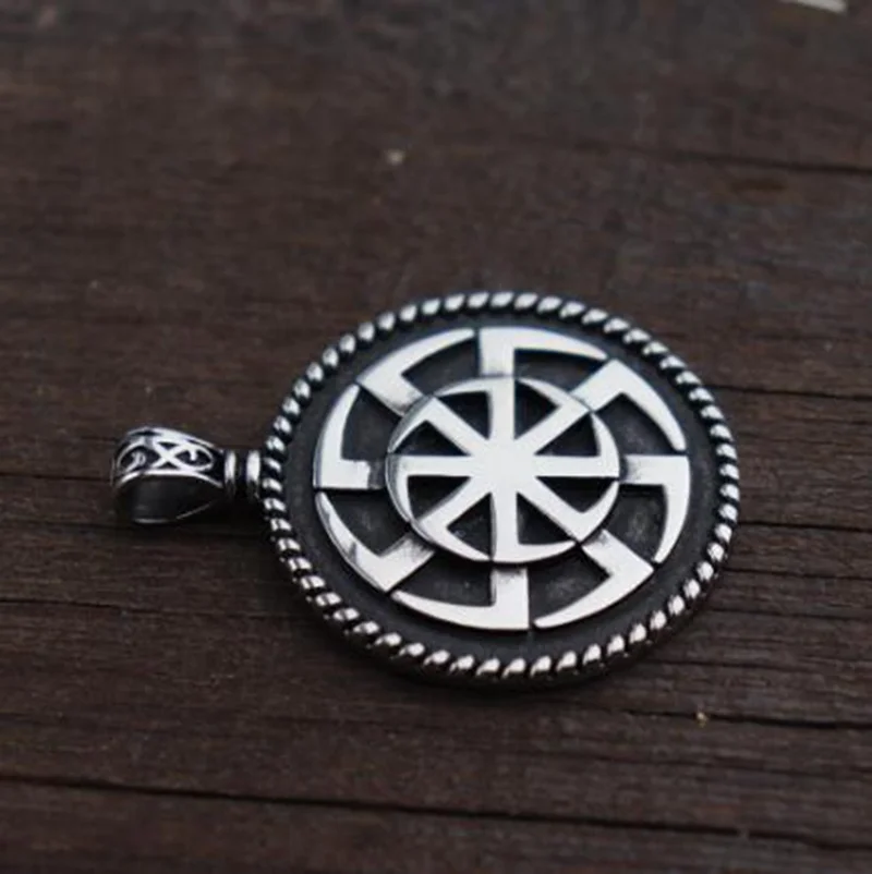 

Kolovrat Slavic Symbol of The Sun Stainless Steel Pendant Stunning Ornament