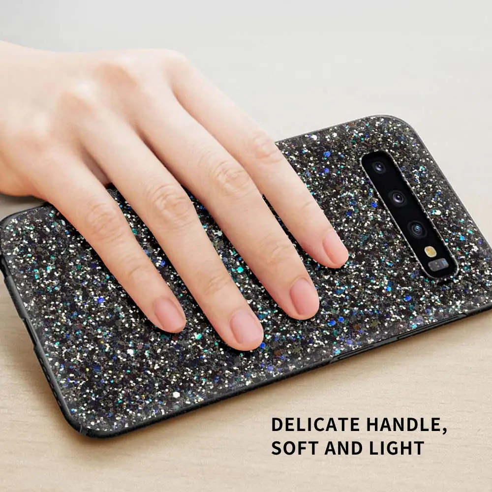 

Gold Pink Glitter Print Luxury Phone Case for Samsung Galaxy S21 Plus 5G Back Cover S21 Ultra Soft Capa Coque Shell Shockproof