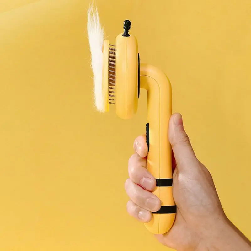 

One Button Cleaning Hair Comb For Dogs Cats Beauty Grooming Massage Tool Pet Hair Brush Remover Cute Bee Soft Comb High Quality