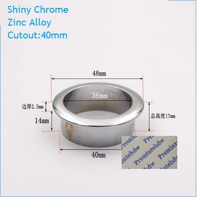 Zinc Chrome 40mm 4 шт./лот Матовый Черный Хром Цинк пластиковый настольный втулка фланец кабельный выход аккуратная Заглушка с отверстием для проводов щетка управления - Цвет: Zinc Chrome 40mm