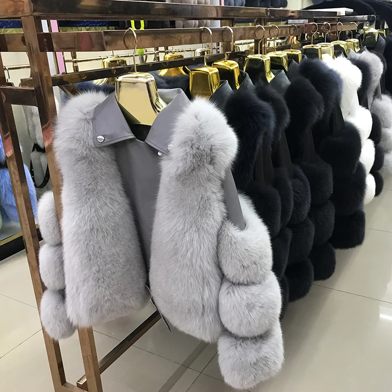 Real Fox Fur Coat Women Real Fur Coat Natur Fox Fur Biker Jacket Overcoat Fur Jackets For Women Fur Coat Women Raccoon Jacket