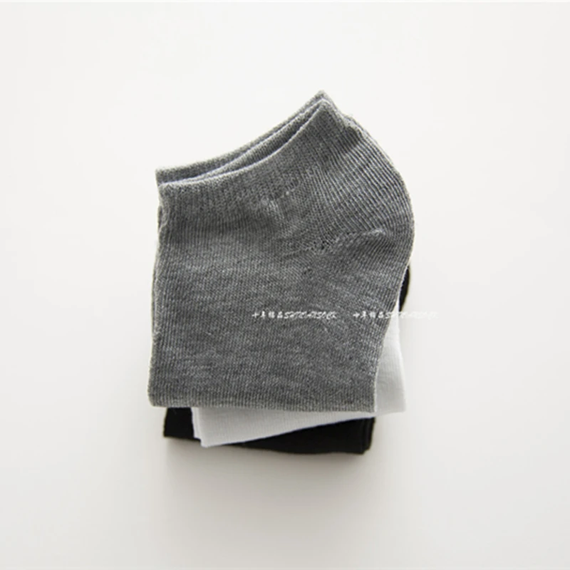 Мужские носки из хлопка высокого качества Повседневные Дышащие башмачки черные