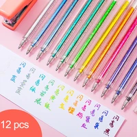 creative glitter pens colored gel pen set metallic student hight light marker colour change flash planner pen school supplies