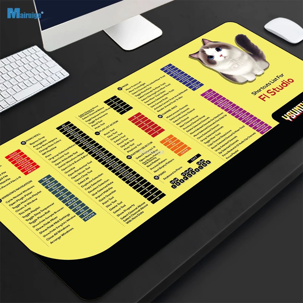 

LED Luminous Keyboard Pad Mouse Pad Oversized Desk Pad XlRGB Desk Shortcut Keys Mouse Pad Protection Desktop Wrist Mouse Pad Xxl