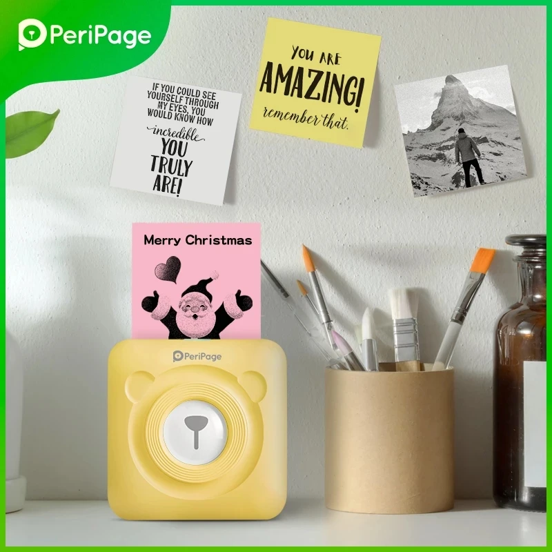 peripage mini portable printer thermal photo bluetooth can printing sticker self adhesive label for android ios smart phone free global shipping