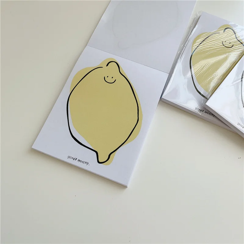 Мини-блокнот для записей в Корейском стиле с изображением лимона и улыбающихся