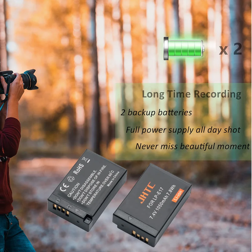 Аккумулятор для Canon EOS M3 M5 M6 Rebel T6i T6s T7i SL2 77D 750D 760D 8000D 1050 мАч|Цифровые аккумуляторы| |