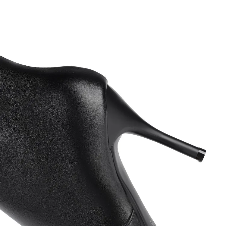 Осенне-зимние новые женские остроносые короткие ботинки на тонком каблуке