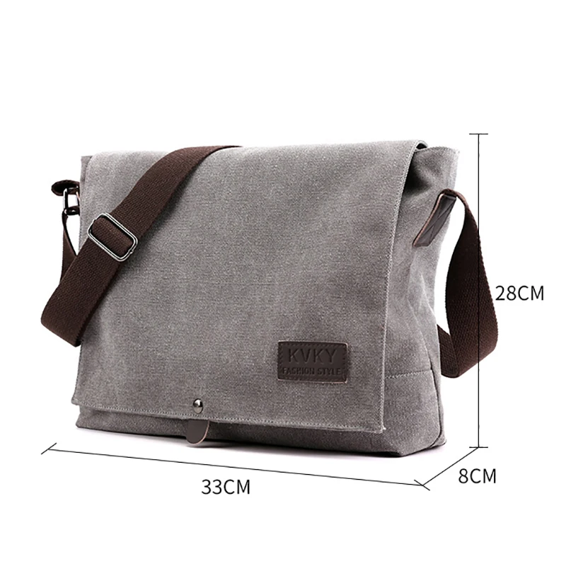 Повседневная холщовая сумка-мессенджер для мужчин винтажные большие сумки через