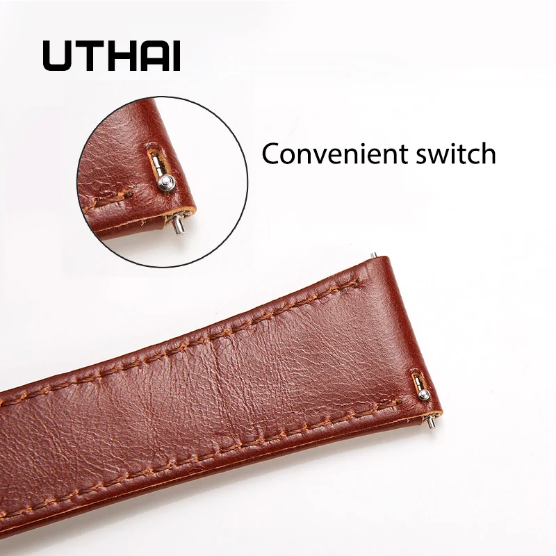 UTHAI P37 Ремешки для наручных часов кожаный ремешок 18-24 мм подходит Samsung gearS2S3
