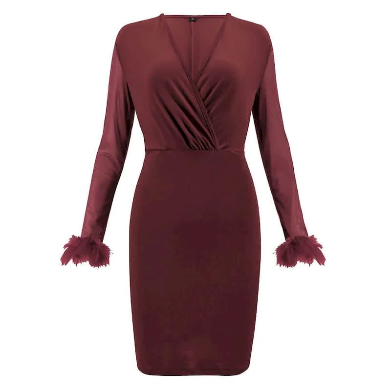 

2021 Spring Summer Sexy Dress Women Clothing Goth Party Elegant Dress Gothic Plus Size Vintage Harajuku Sheath Feathers Mini