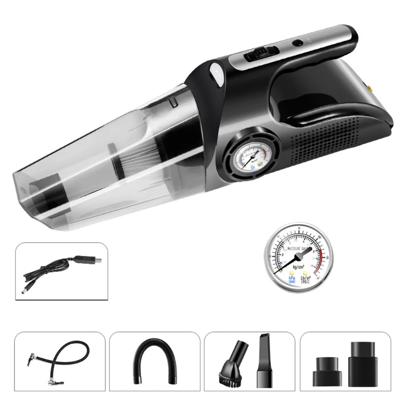 

4 in 1 Car Tire Inflator Vacuum cleaner Digital Screen Air Compressor Pump