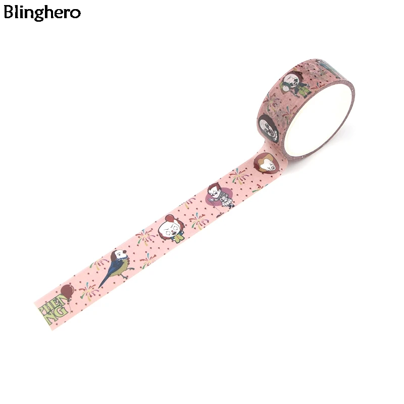 Blinghero Ghost 15 мм X 5 м Васи клейкие ленты ужас маскировки мультфильм клоун печати