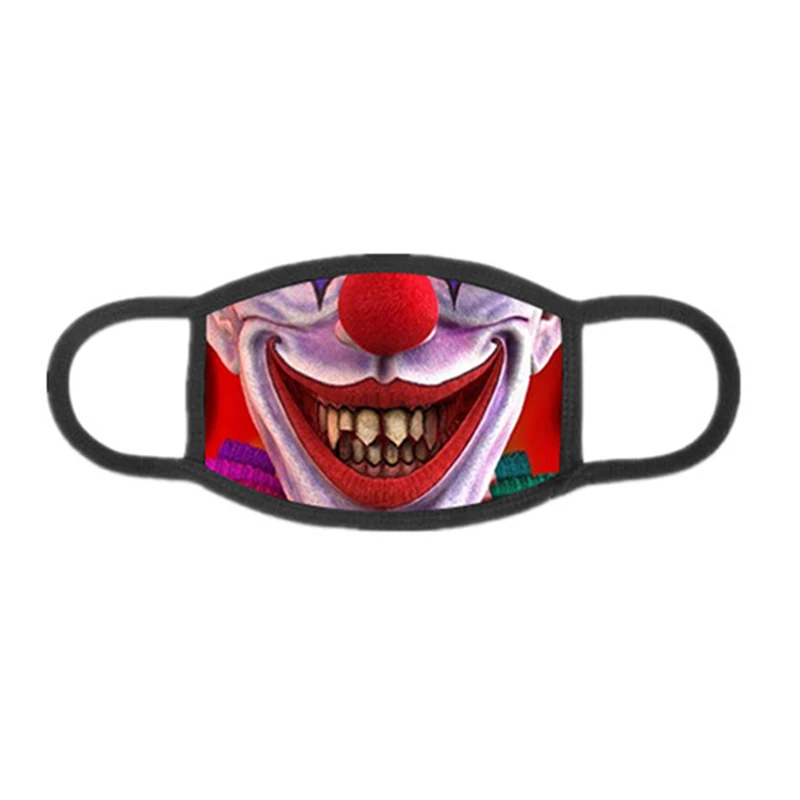 Костюм на Хэллоуин для мужчин женщин страшная ткань лицо забавная улыбка маска
