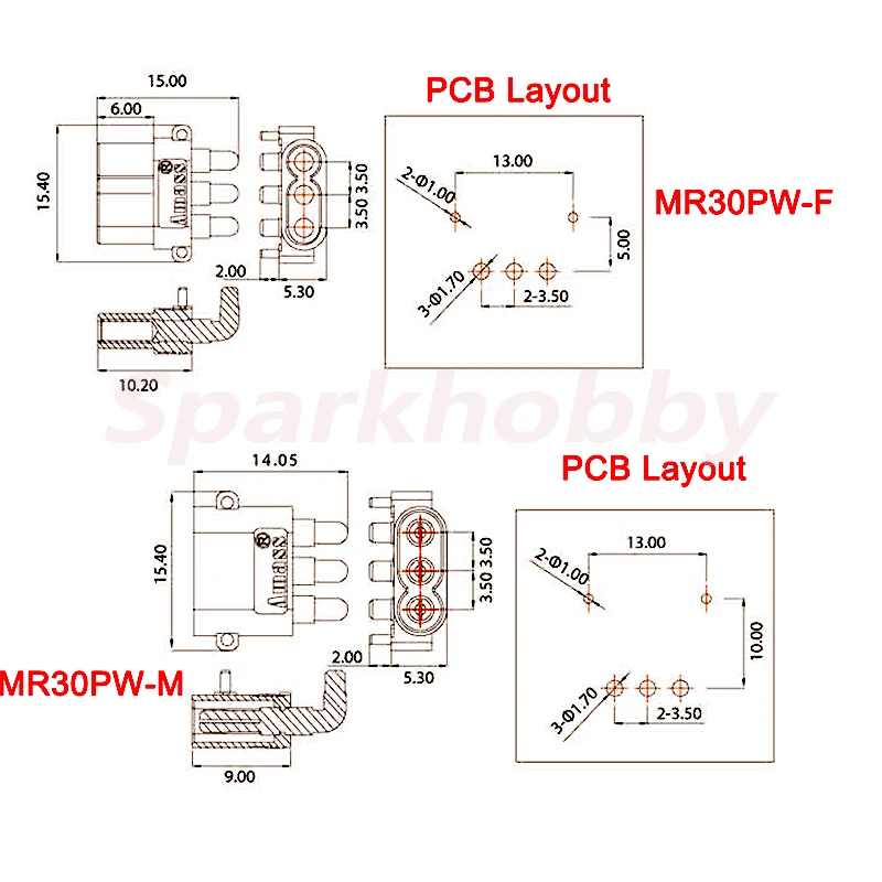 10 шт партия из 5 пар amass mr30pw мужской ж