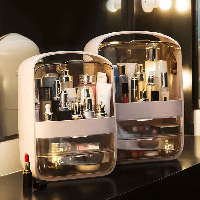 

Big Capacity Cosmetic Storage Box Waterproof Dustproof Desktop Beauty Makeup Organizer Jewelry Case Skin Care Storage Drawer