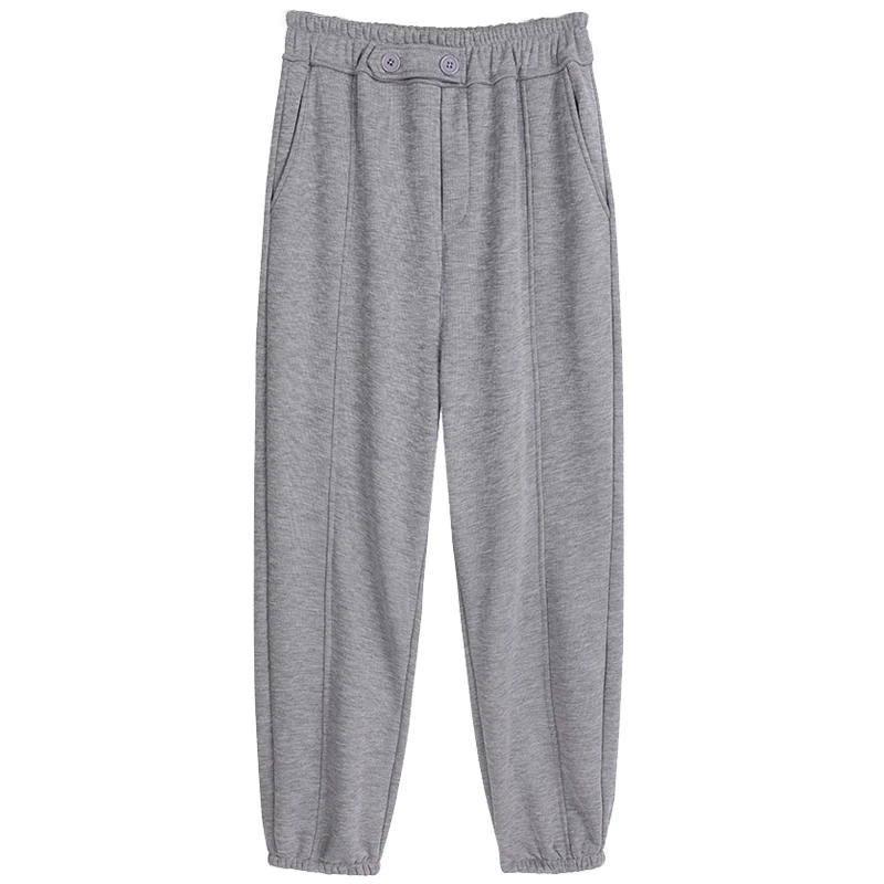 

Gray Sports Pants Female Loose-Fit Tappered Trousers Ins Fashionable High Waist Sweatpants Ankle-Banded Casual Pants Trousers