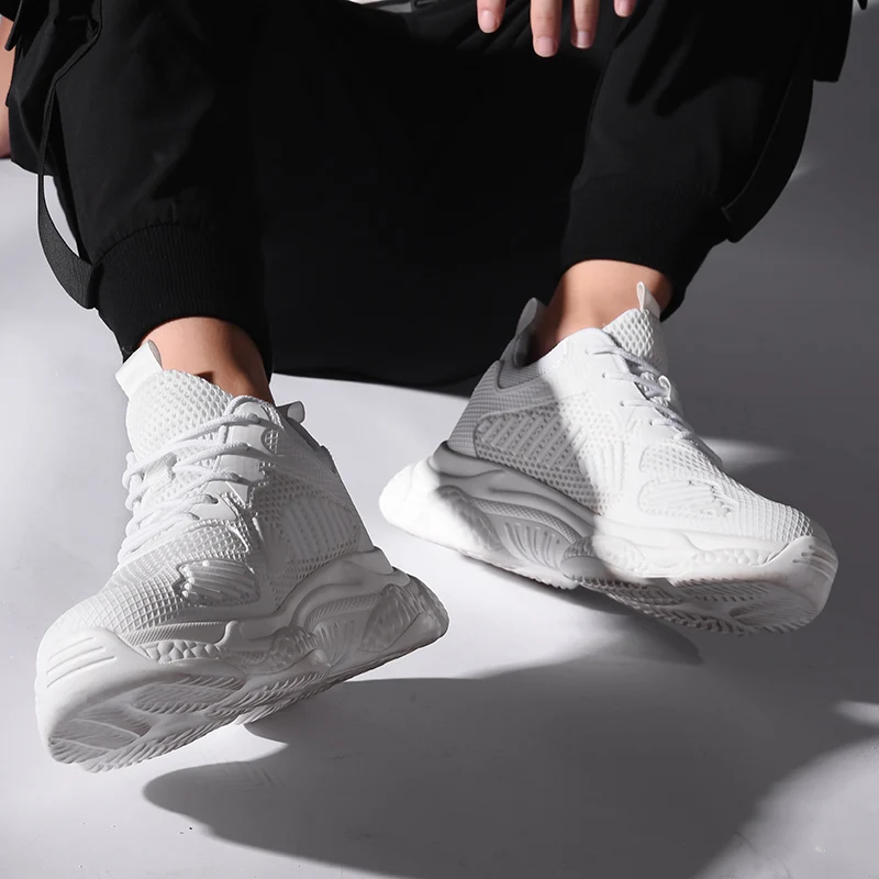 

Men Casual Shoes Sneakers Fashion Light Breathable Sneaker Work Zapatos Casuales White Lightweight Black