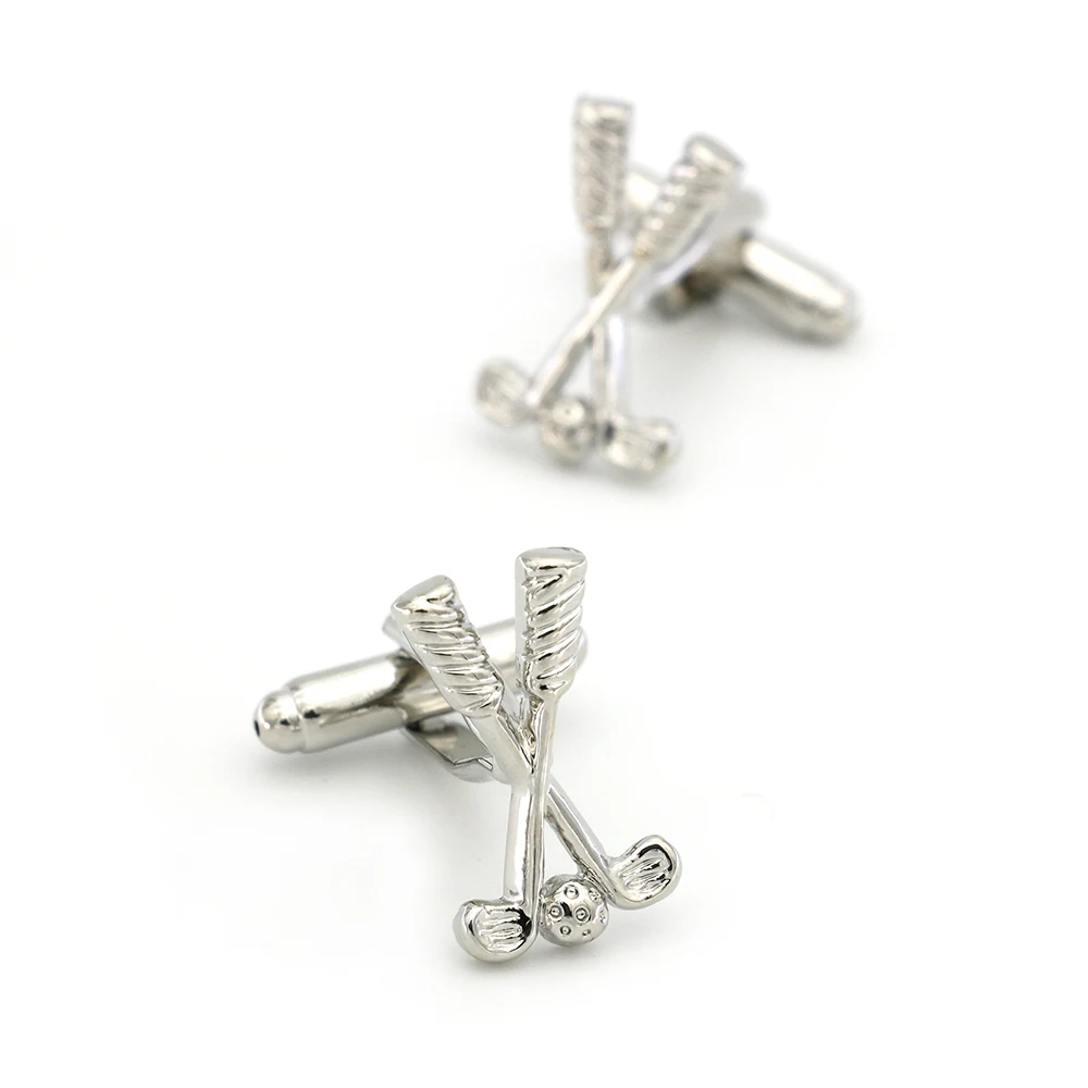 Sport Design Golf Club Cufflinks Non-fading Silver Color Cuff Links Wholesale&ampretail Quality Brass Material | Украшения и
