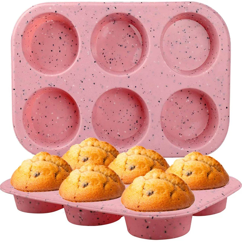 

Silicone Muffin Pan - 6 Cup Non-Stick Regular Cupcake Pans, Dishwasher & Microwave Safe, Egg Muffin Baking Pan