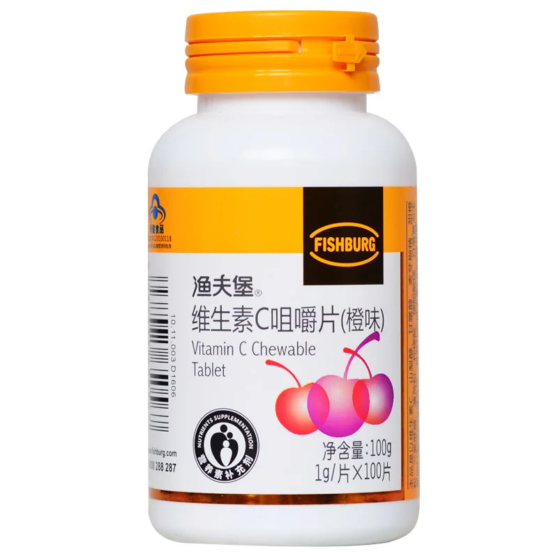 

Yufubao Vitamin C Chewable Tablets (orange Flavor) 1g/tablet * 100 Tablets Vitamin C Supplement 24 Months Hurbolism Cfda