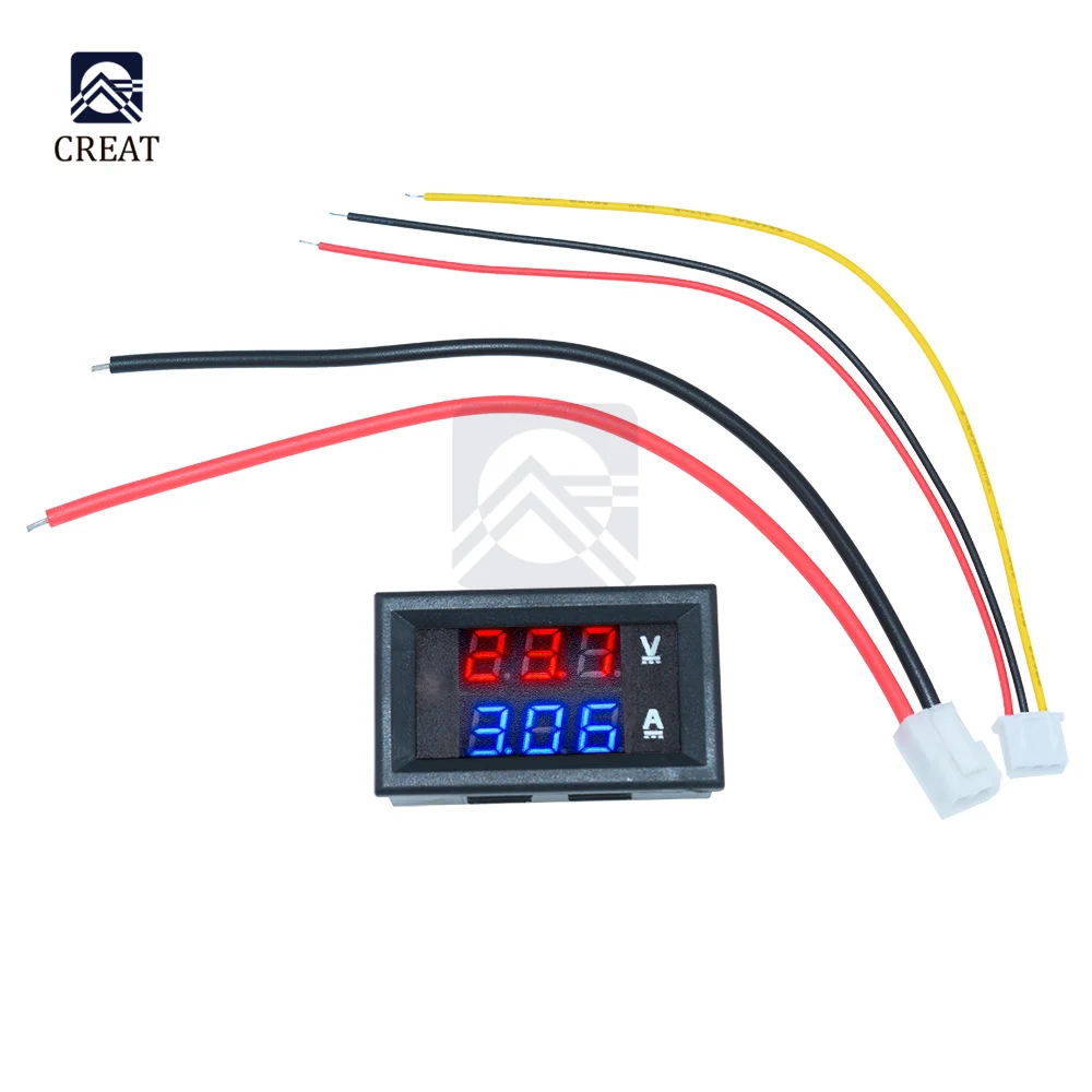 

Цифровой мини-вольтметр, амперметр 0,28 дюйма, постоянный ток 100 в, 10 А, измеритель Вольт и ампер, тестер 0,28 дюйма, синий, красный, двойной светодиодный дисплей 20 мА