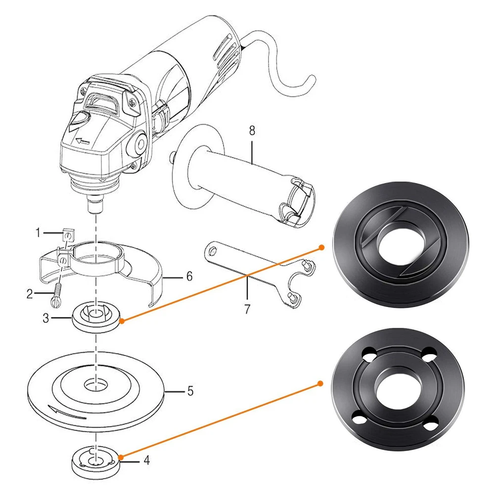 

Support Grinder Flange Angle Wrench flange nut Home Practical Accessory Black + silver