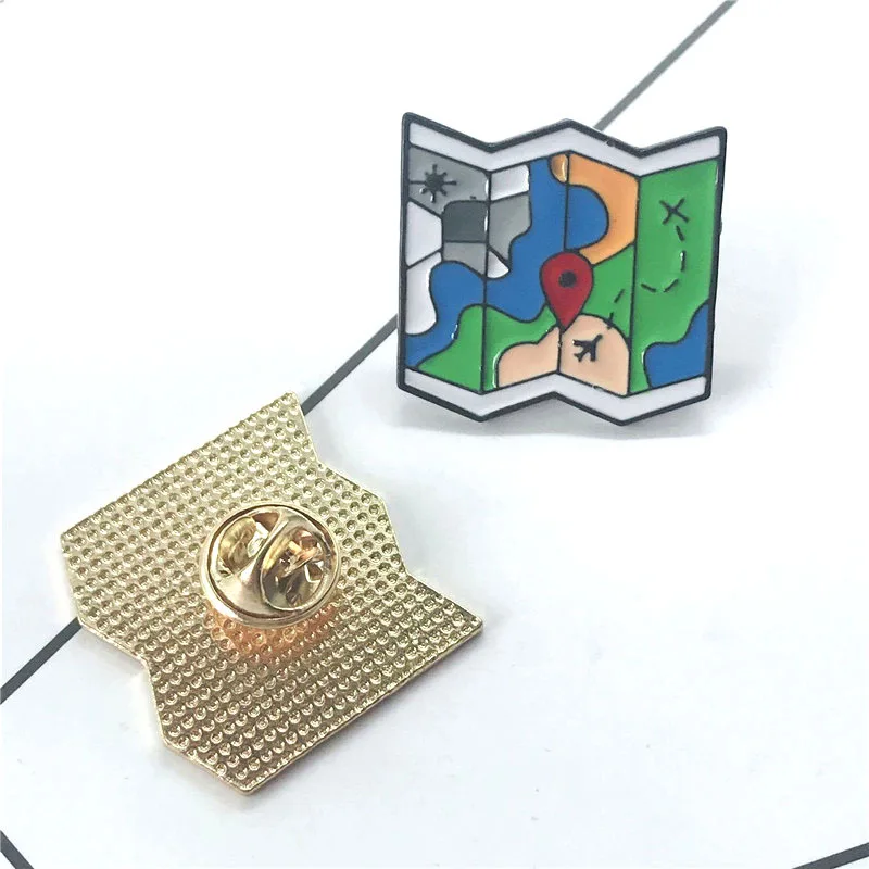 Женская Брошь в виде карты из мультфильма 2 цвета эмалированная булавка для