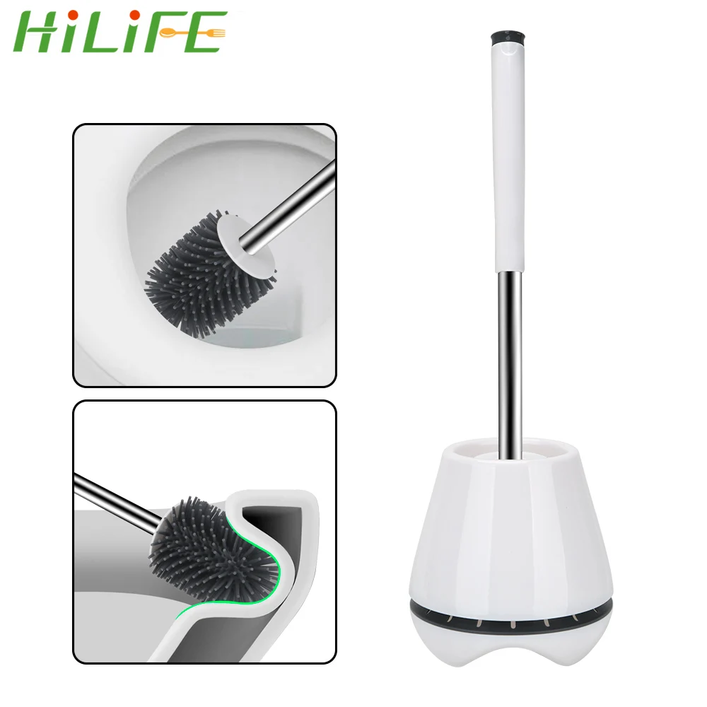 

Аксессуары для ванной комнаты HILIFE напольная мягкая щетка 360 градусов инструмент для чистки 2 типа ТПР Набор щеток для туалета и держателей