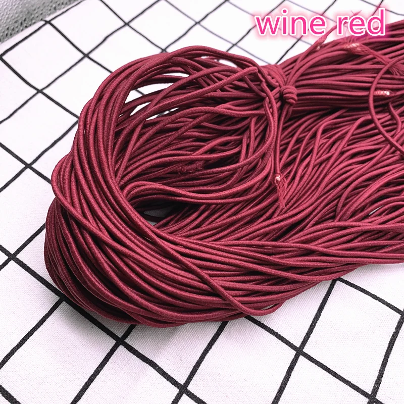 Новинка 5 ярдов 2 мм винно красный высокоэластичный ремешок эластичный шнур