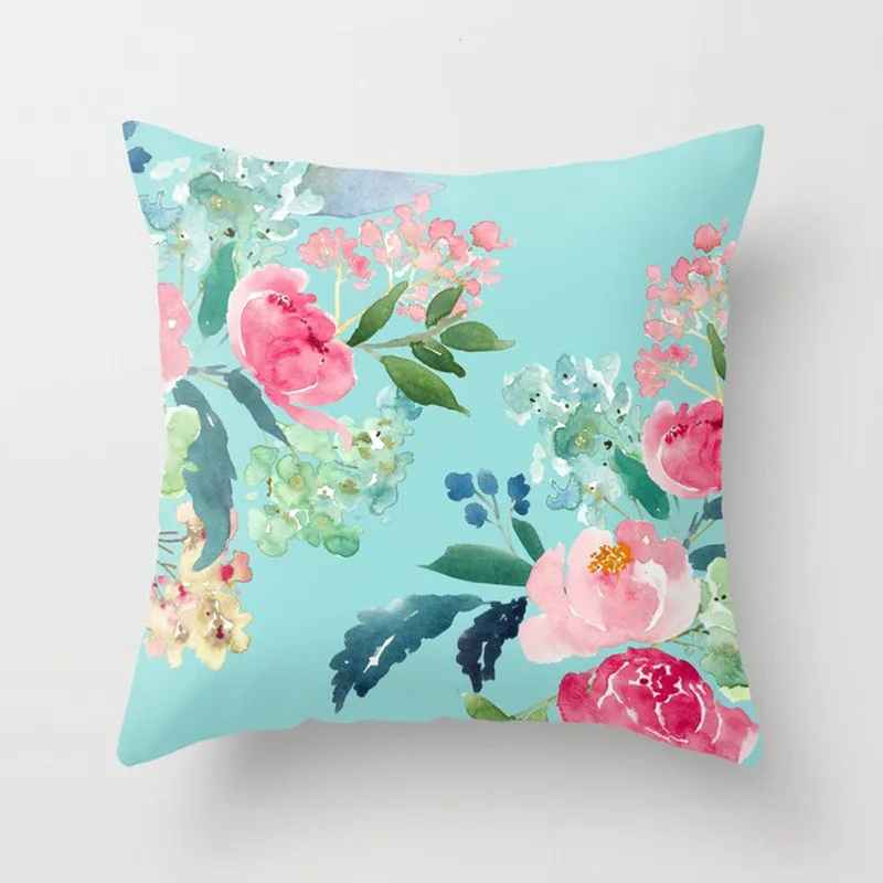 19 Новые 45*45 см Розы Цветочный Принт Декоративные Чехлы на подушку экологически чистые домашние гостиничные Квадратные наволочки 26 цветов - Цвет: 19