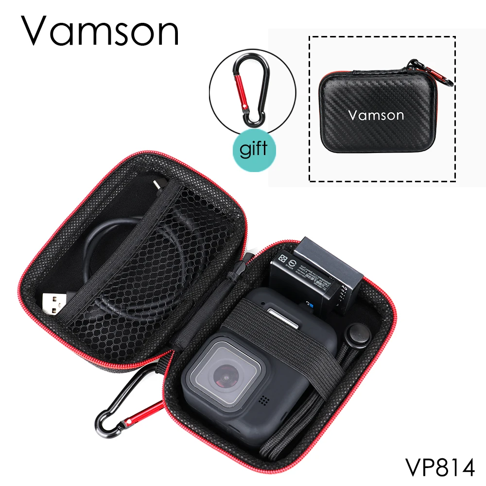 Vamson подходит для спортивных камер GoPro Hero 8/7/6/5/4/3 с противоударный небольшой Чехол